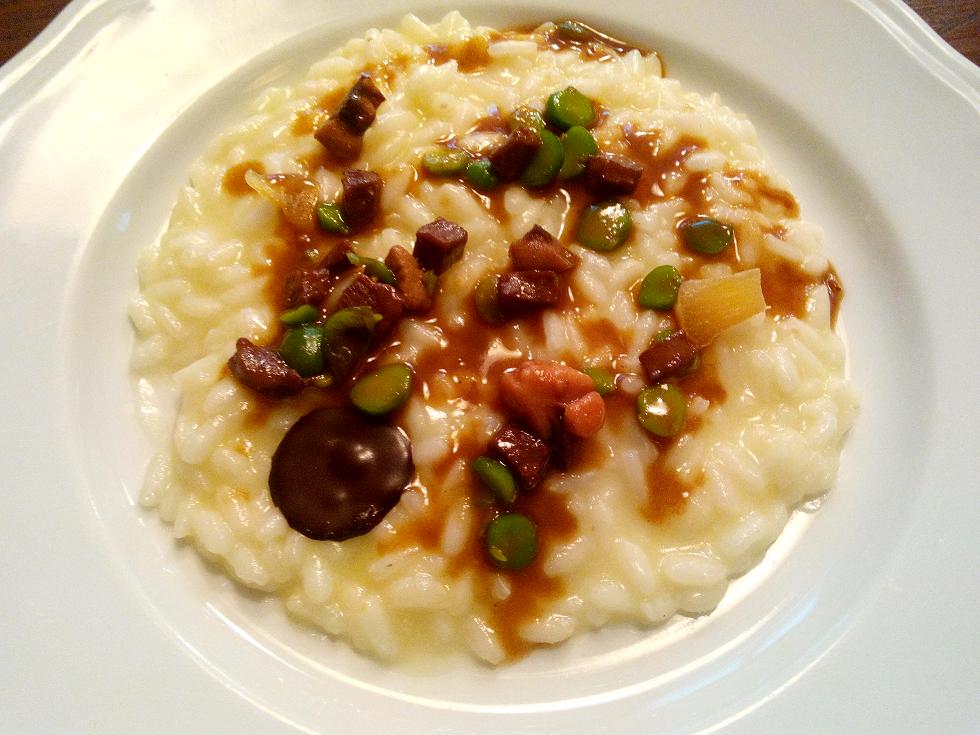 cracco - risotto zenzero frattaglie cacao